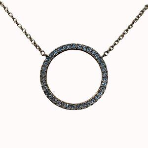 Nandri Gold-Plated Necklace With Crystal-Studded Circular Pendant & Rhinestone-A